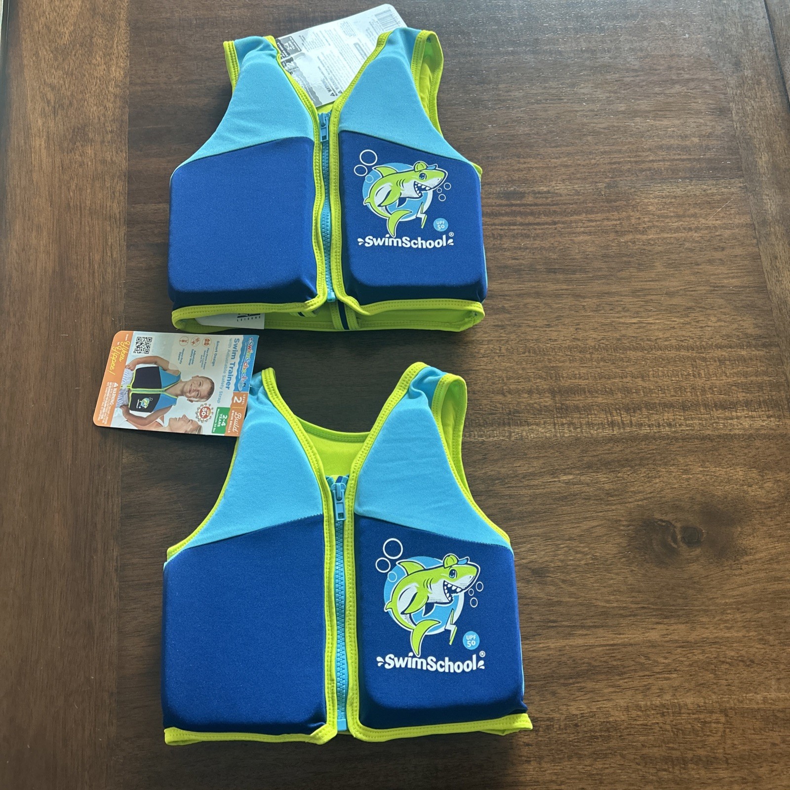 Lot Of Two Swim School Trainer Life Vest Age 4-6 Years 33lbs Max 33 Pounds Nwt
