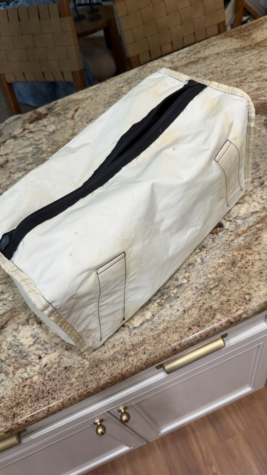 Ella Vickers Sailcloth Duffle Tote Bag Water Resistant #7 Black Gray