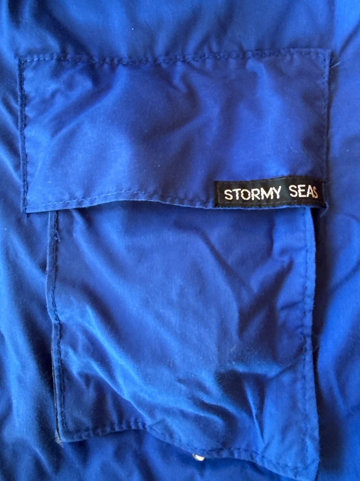 Vintage Stormy Seas Inflatable Flotation Jacket XL Blue Gray USA Fishing