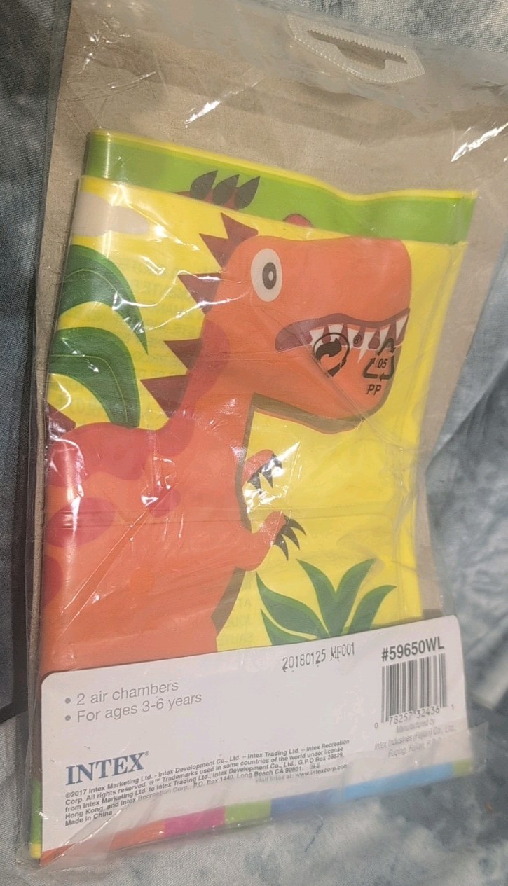Intex Dinosaur Arm Bands Inflatable Kids Swim Floaties Swimmies Age 3-6 NEW