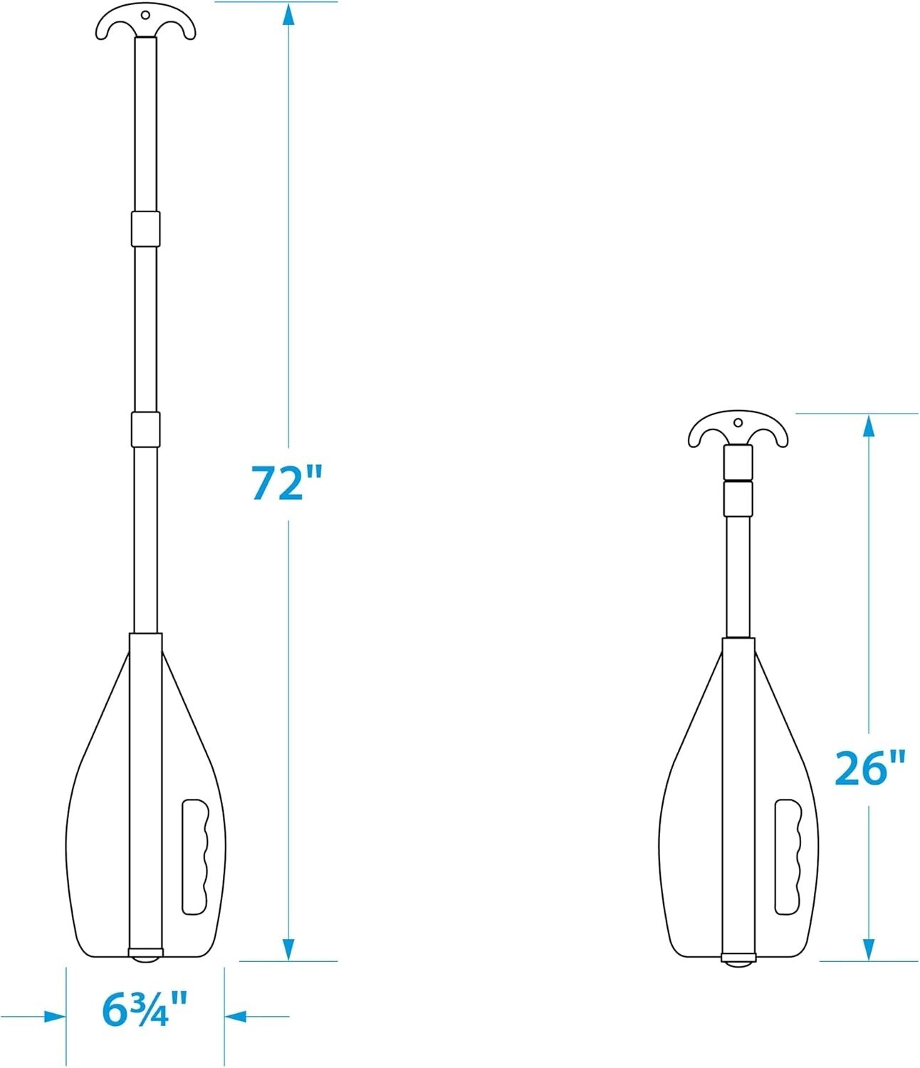 Gancho y remo telescópicos multiusos de emergencia para embarcaciones 26-72″ NEW