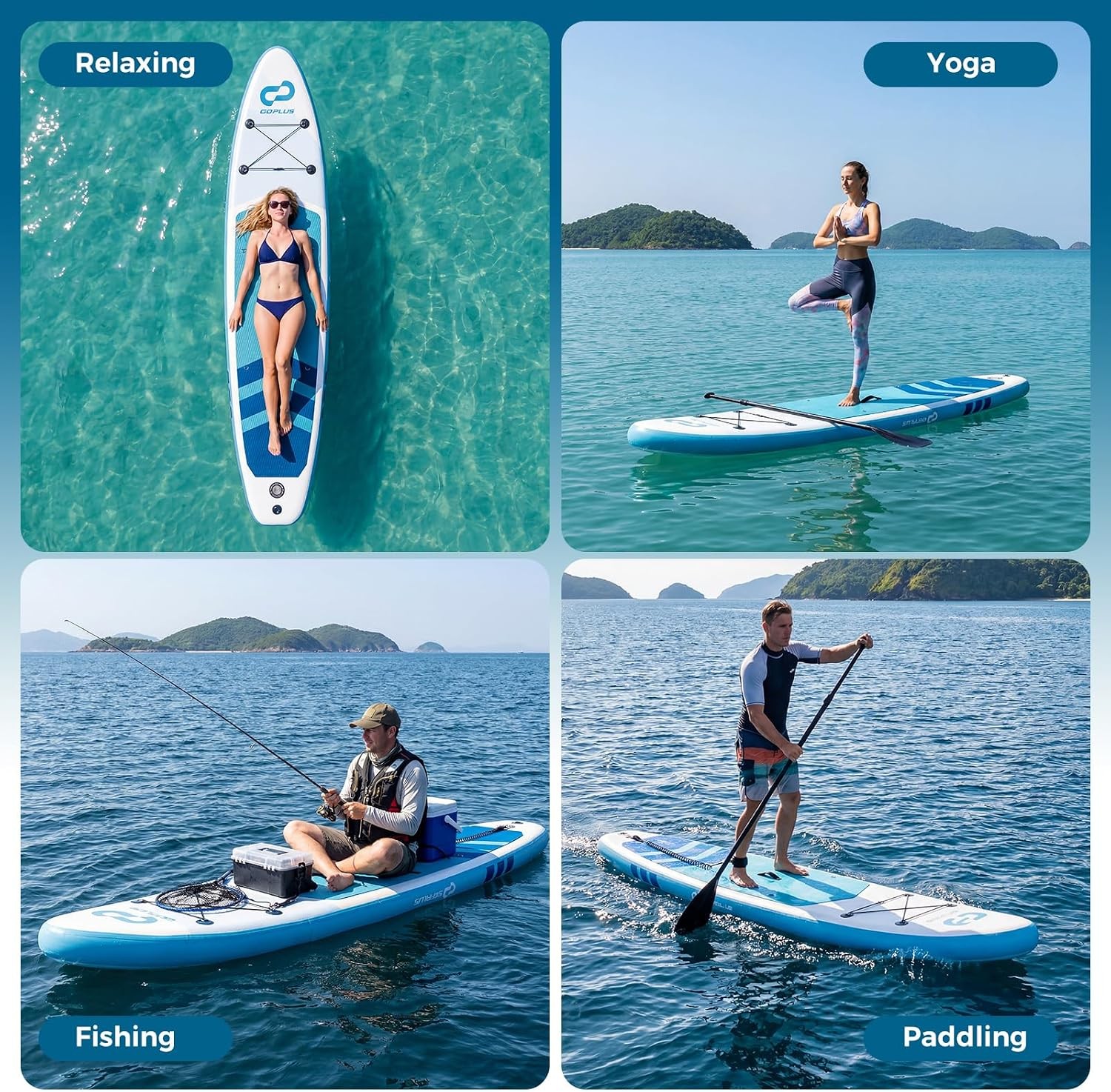 Inflatable Stand Up Paddle Board 11FT SUP W/ Accessory Pack Adjustable Paddle