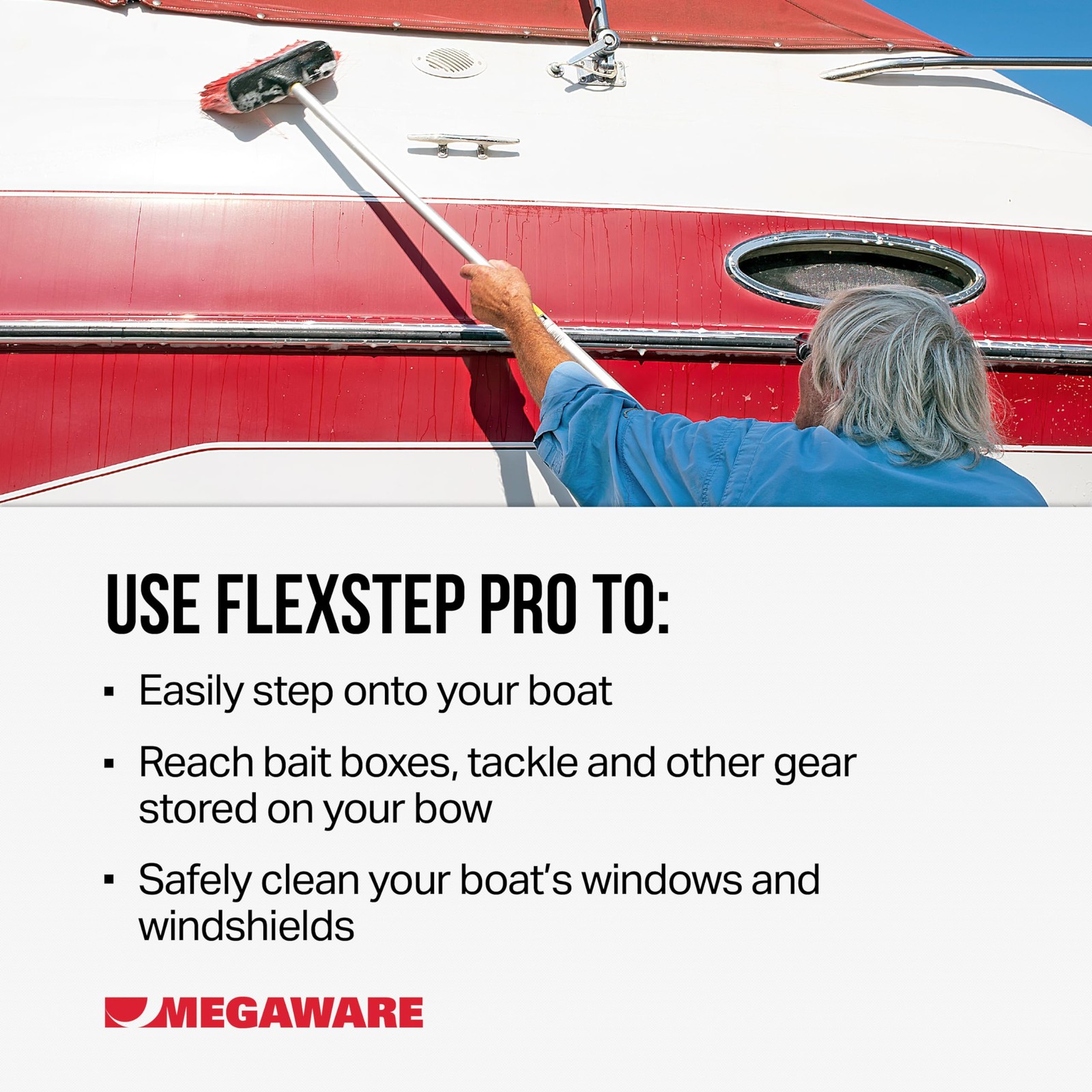 MEGAWARE KEELGUARD FlexStep Pro Boat Trailer Step, 16 Standard, Raw Aluminum