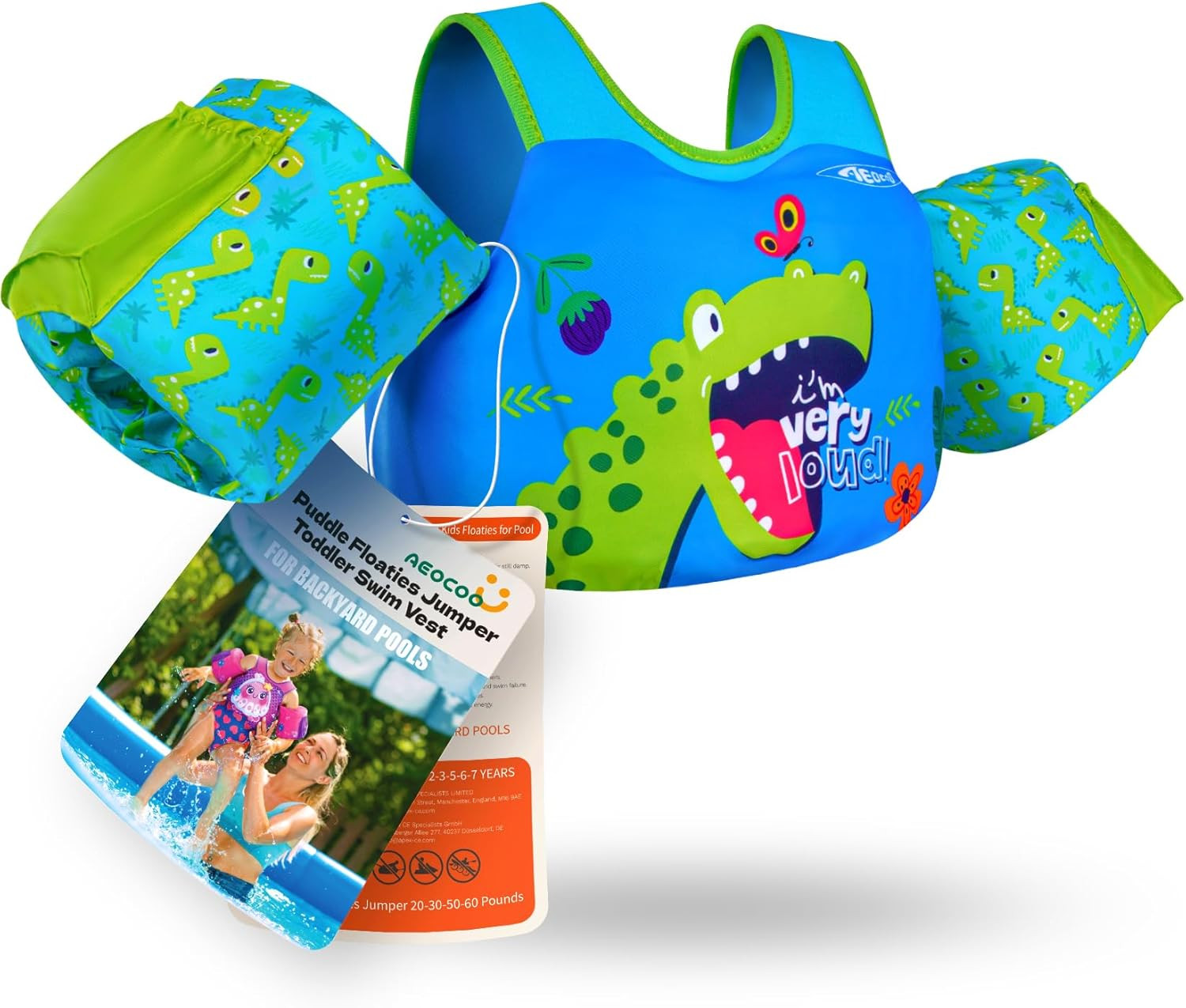 Puddle Float Jumper 20-30-50-60-70 Pounds, Toddler Swim Vest for —- Years Old,