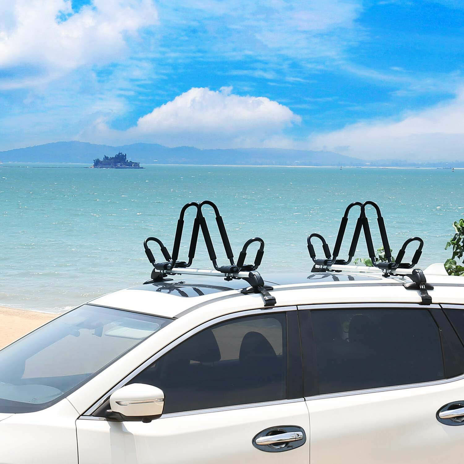 4 pairs Canoe Boat Kayak Roof Rack Car SUV Truck Top Mount Carrier J Cross bar