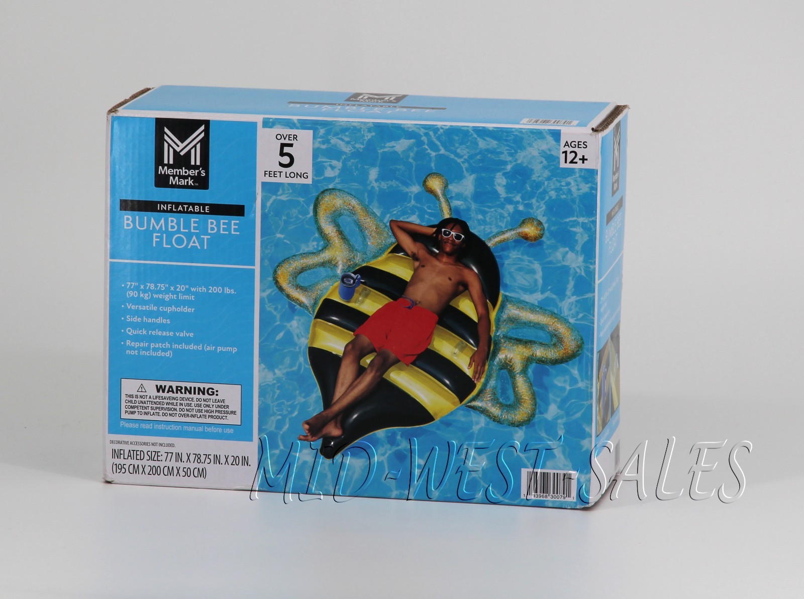 Member’s Mark OVERSIZED Bumble Bee Float Pool, Beach, Lake, Over 5.5 Feet