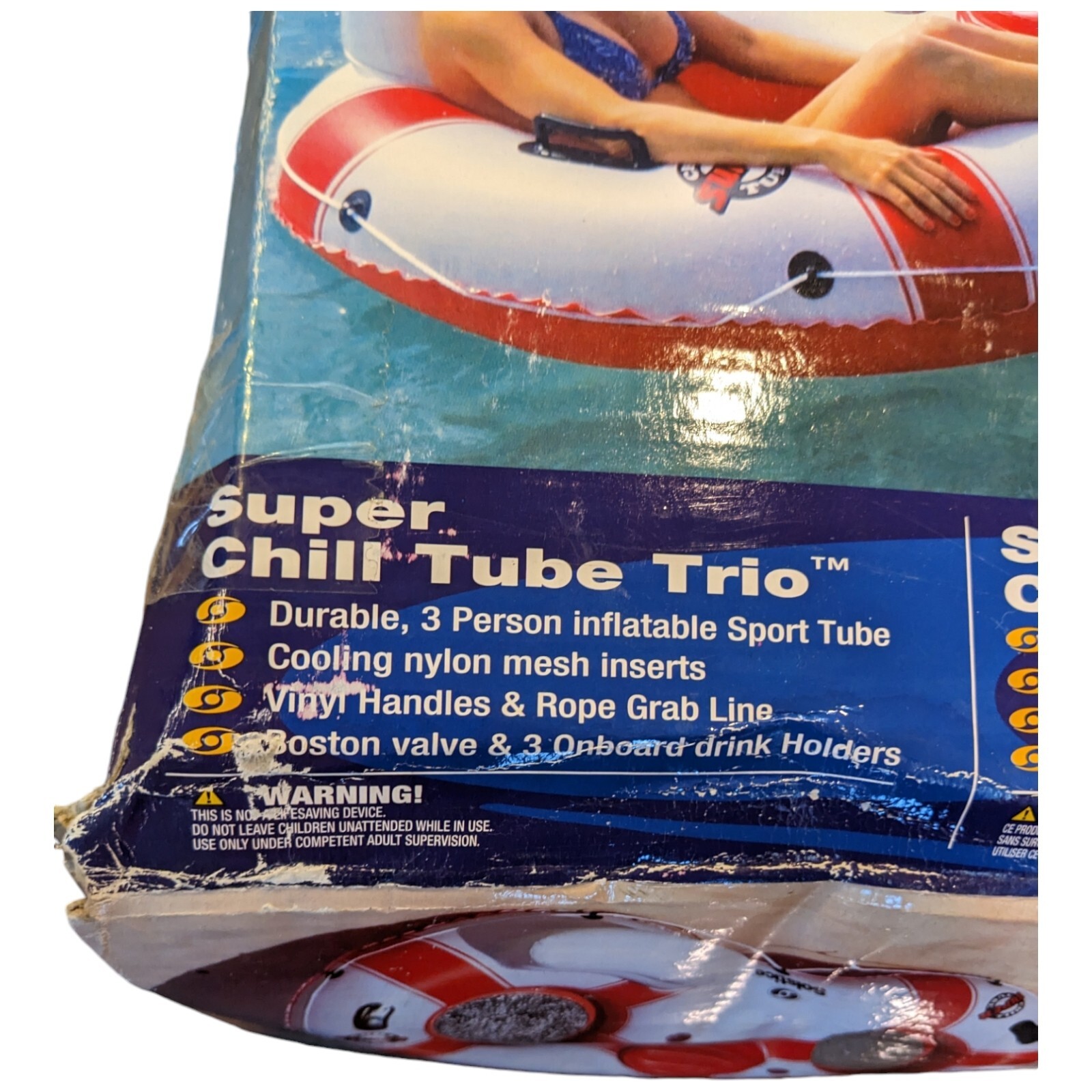 3 Person River Floating Tube Inner Drink Holder Lake Rafting Super Chill Trio