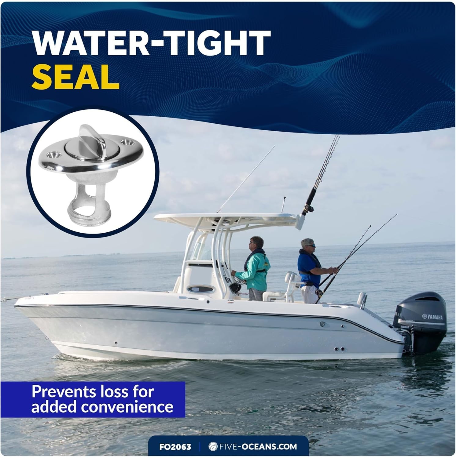 Boat Plug with Rubber Gaskets – Stainless Steel, 1-1/4″ Hole