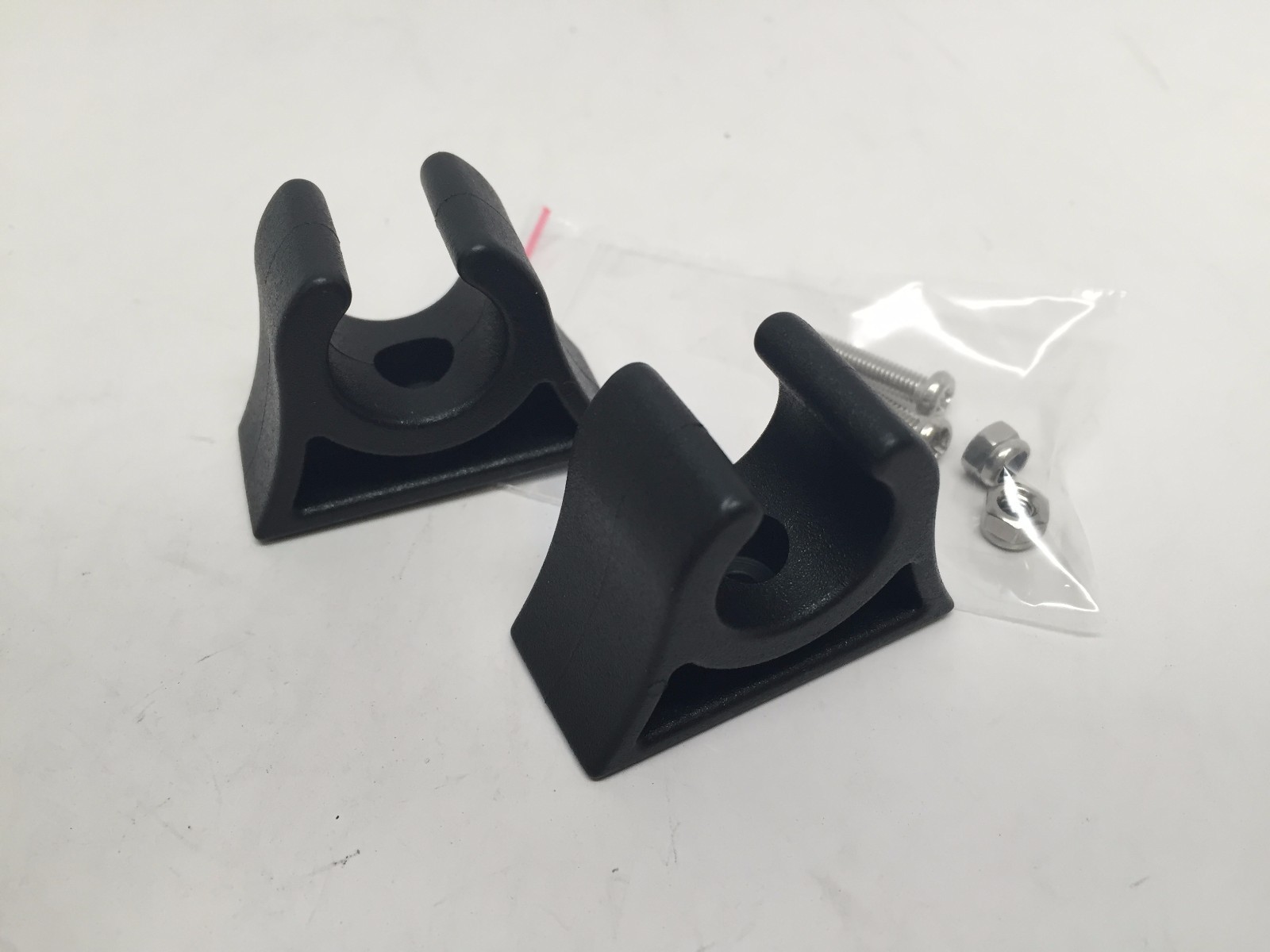 Marine Boat Canoe Kayak Pair of Black PP+TPR Molded Paddle Clip 3/4″ Diameter