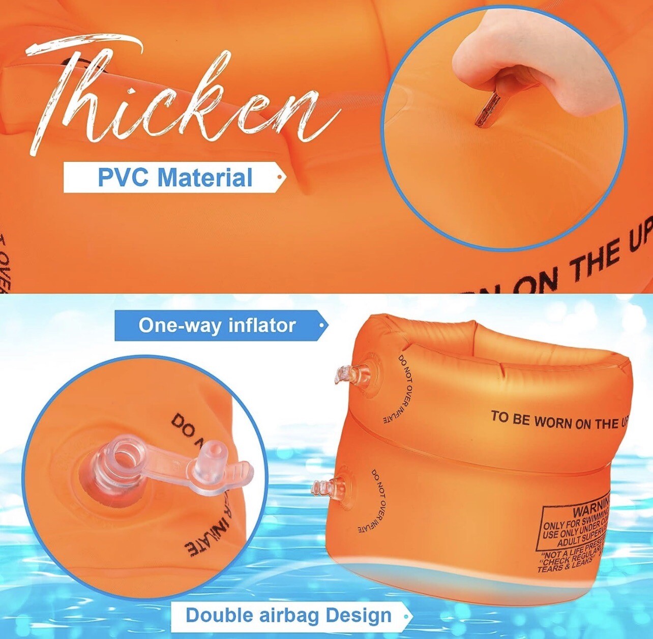 3 Set Of Floaties Inflatable Swim Arm Bands Rings Floats Tube Armlets for Kids