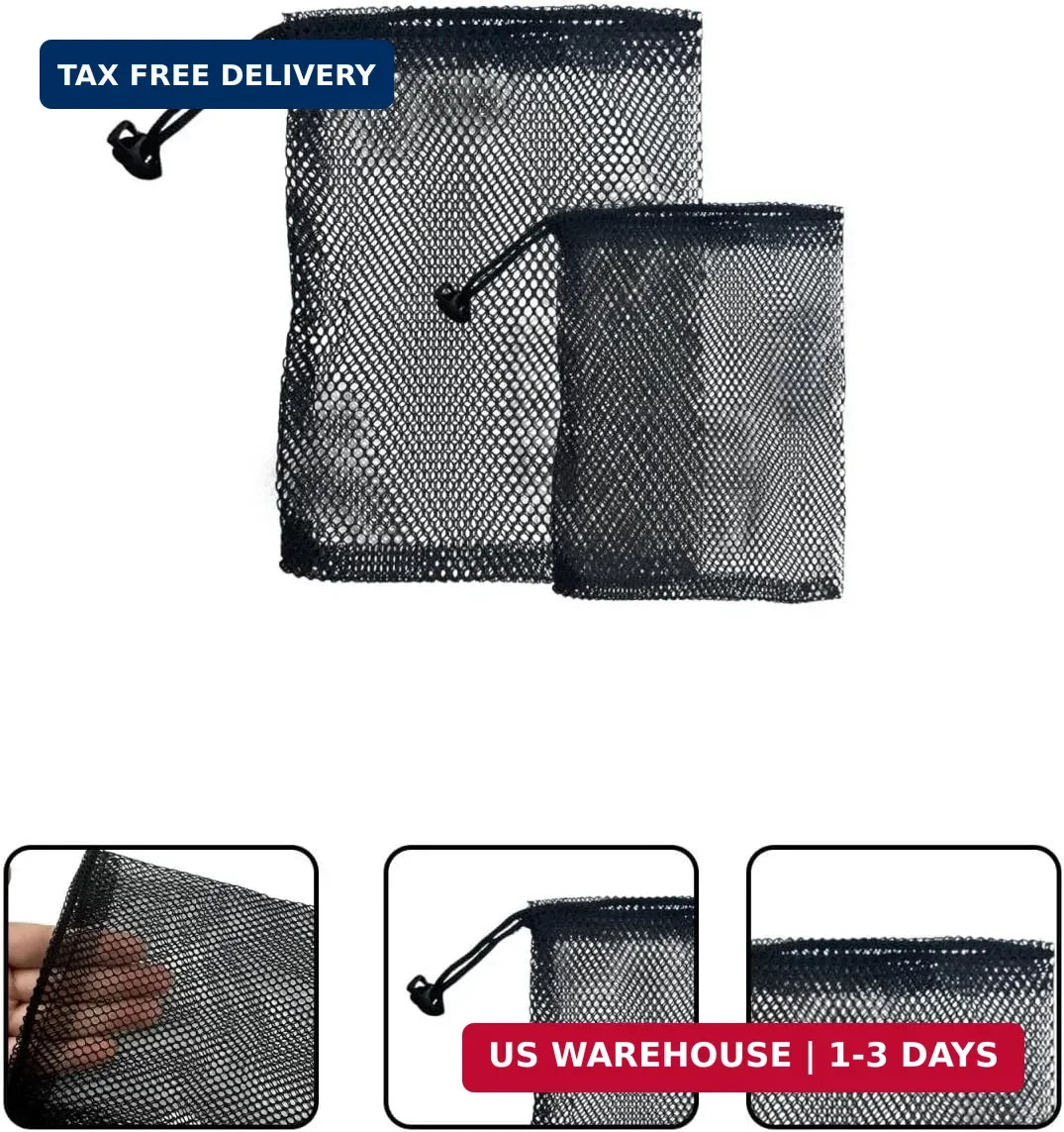 Share 10 PCS Nylon Mesh Drawstring Bags, (6 x 4 and 6 x 8) with Cord Lock Closur