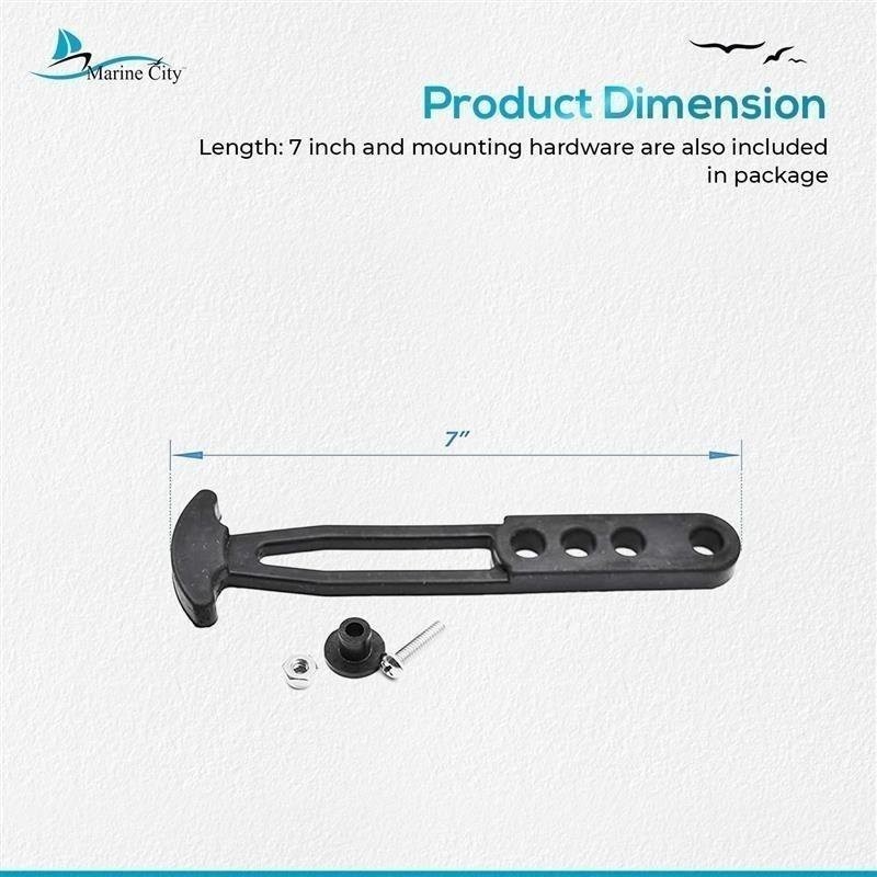 MARINE CITY Boat Boarding Latch Strap with Bungee Rope & Rubber Holder (7″)