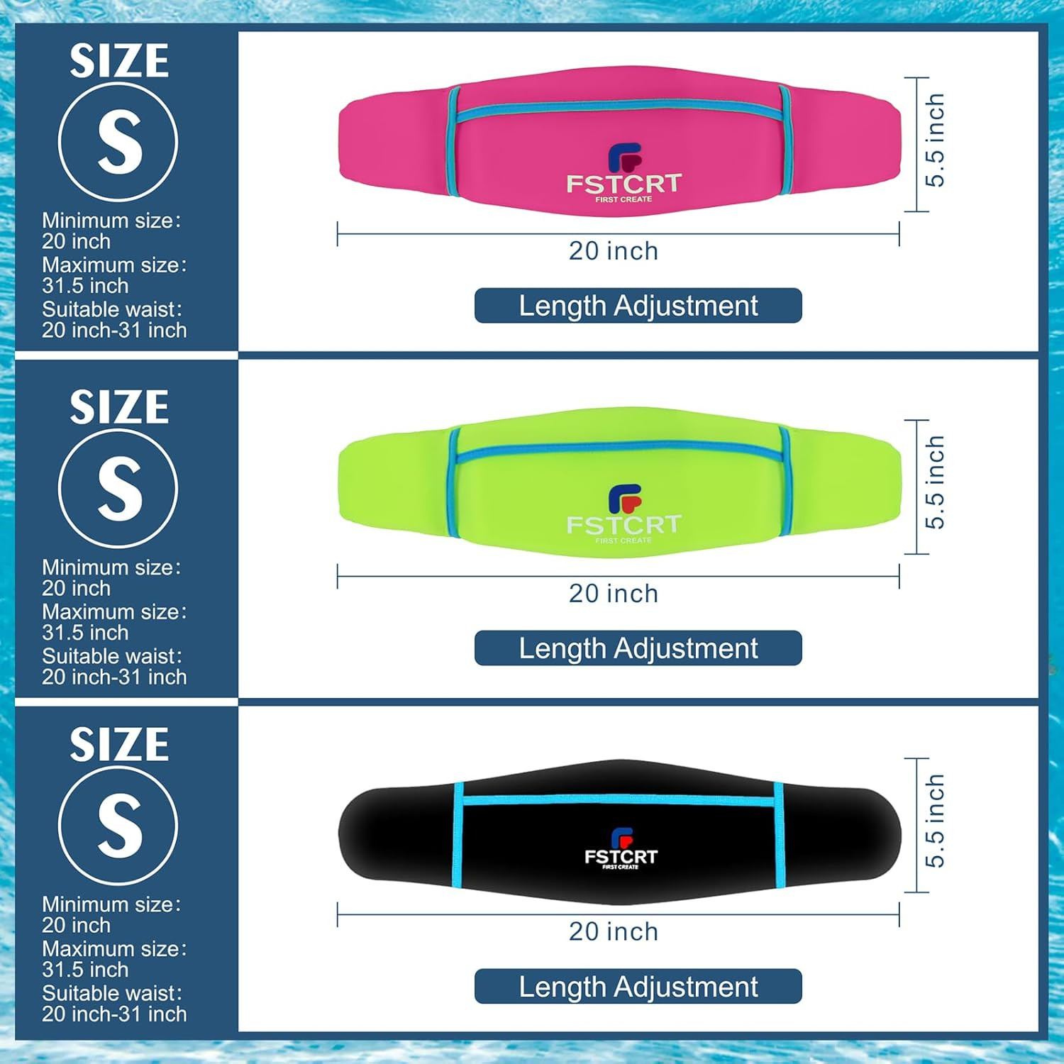 Swim Belts for Kids, Flotation Swimming Belt, Swim Belt for Water Aerobics, Adju