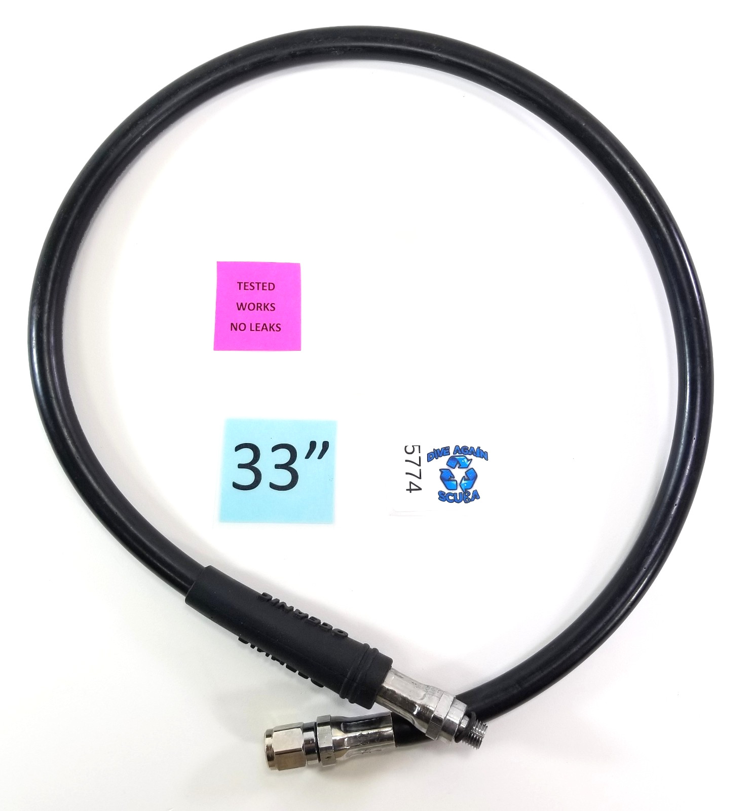 33″ High Pressure HP Hose Scuba Dive Computer SPG 3/8″ Male Threads #5774