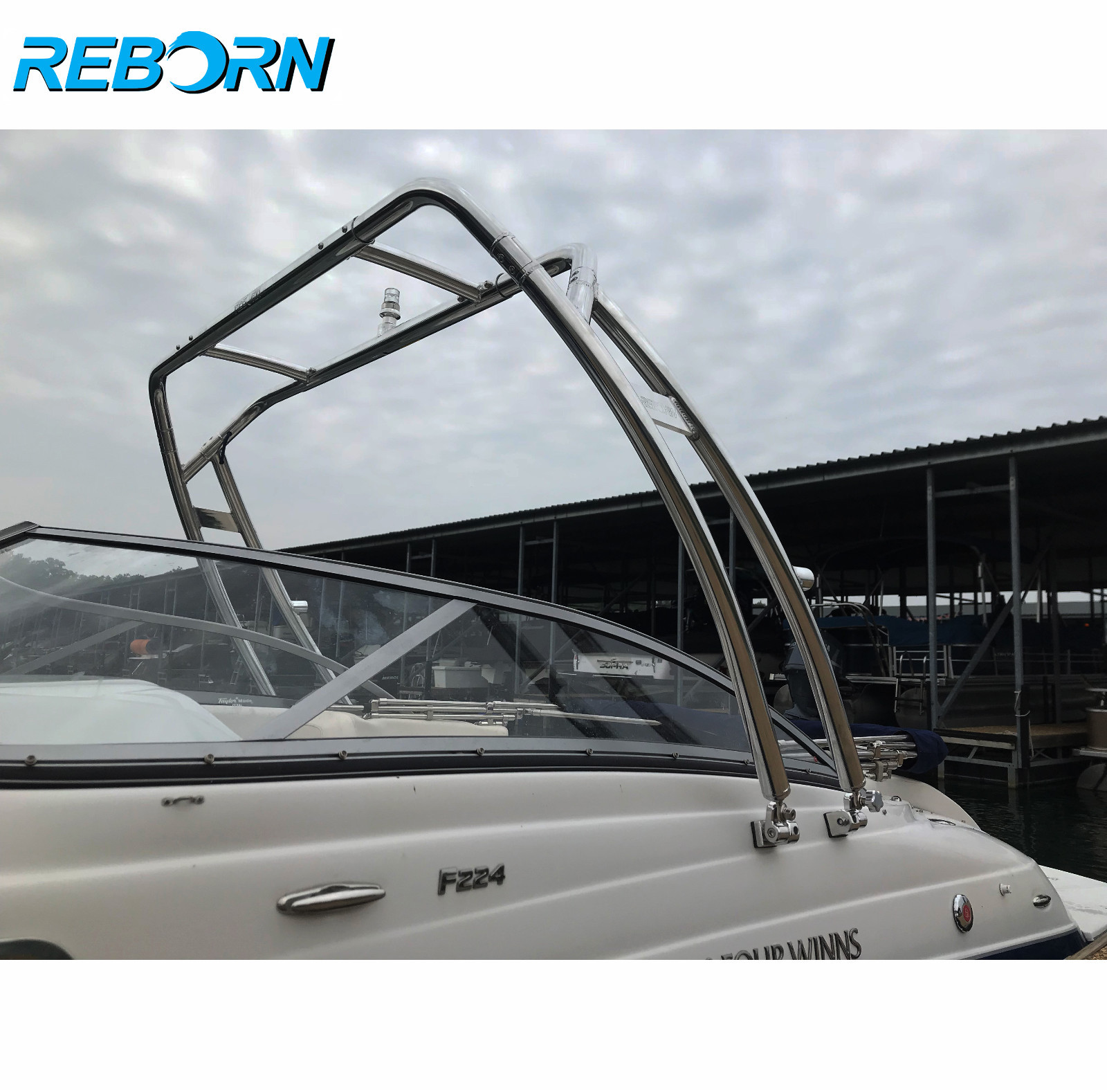 Reborn Launch Forward-facing Boat Wakeboard Tower polished Easy Installable