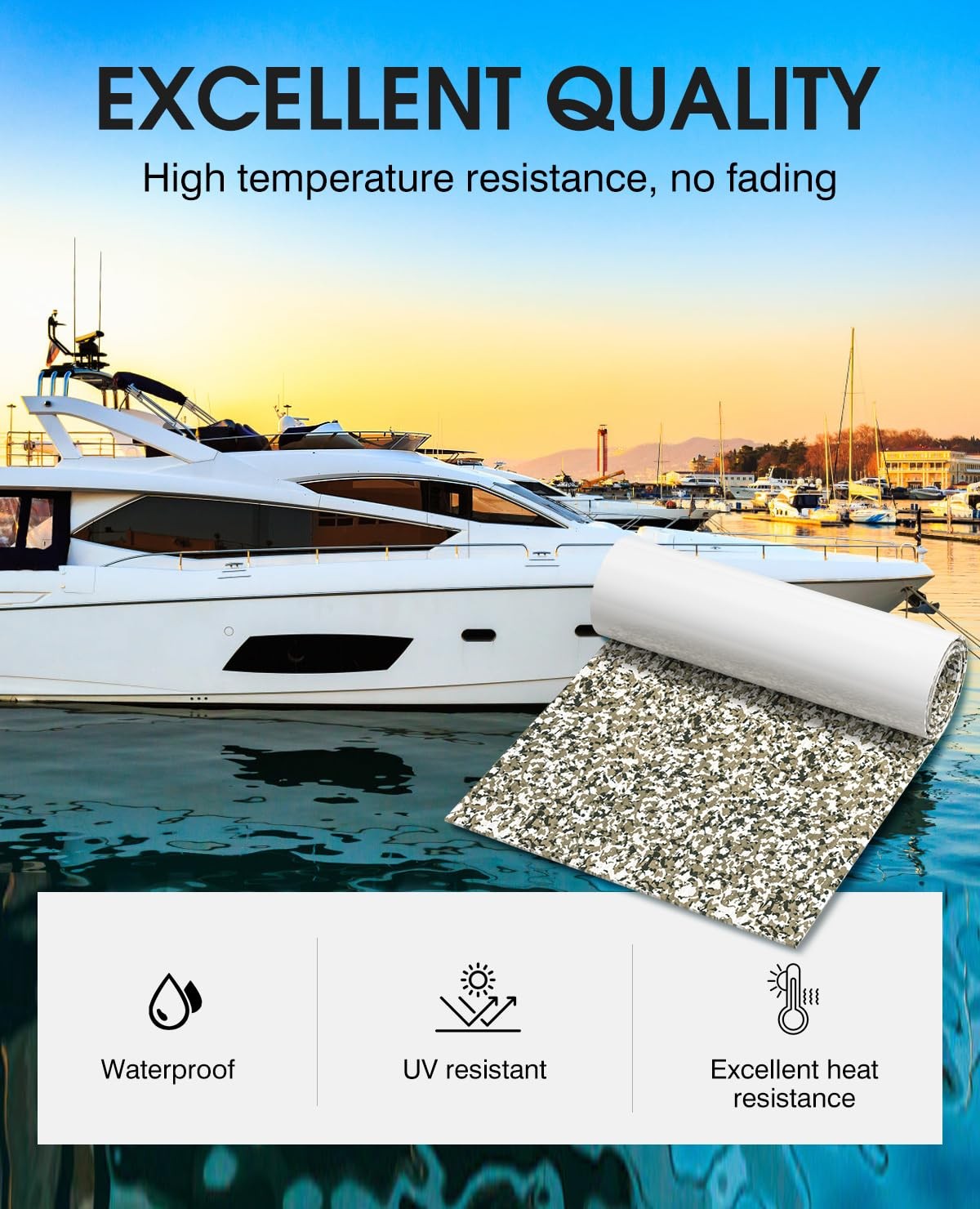 Woowave Eva Foam Desert Camo Floor Decking Sheet For Boat Yacht Non-Slip And