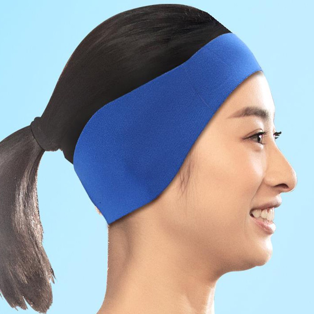 2Pcs Reusable Swim Ear Headbands with Hook and Loop for Bathing and Swimming