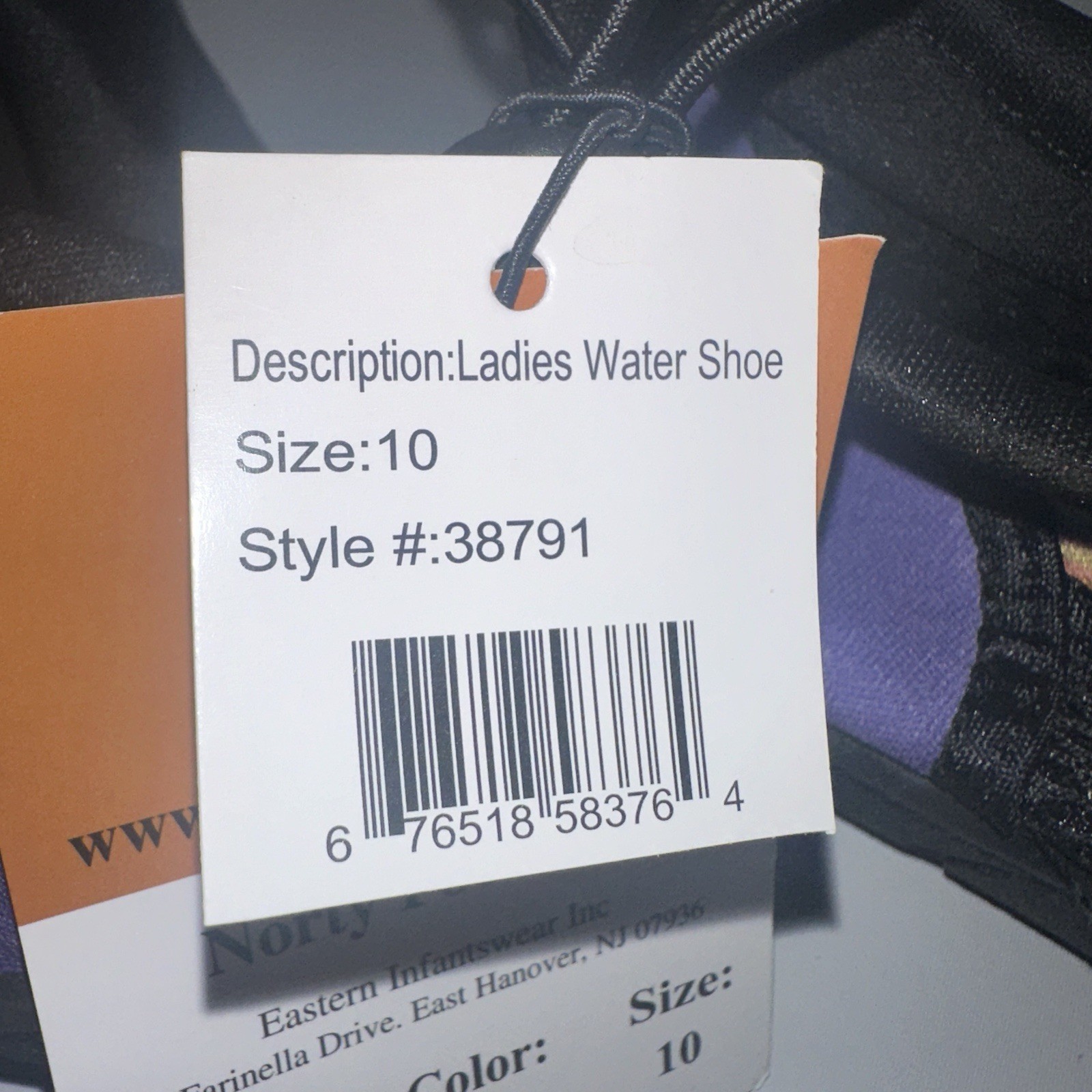 Norty Footwear Size 10 M Black Purple Womens Water Shoes New NWT