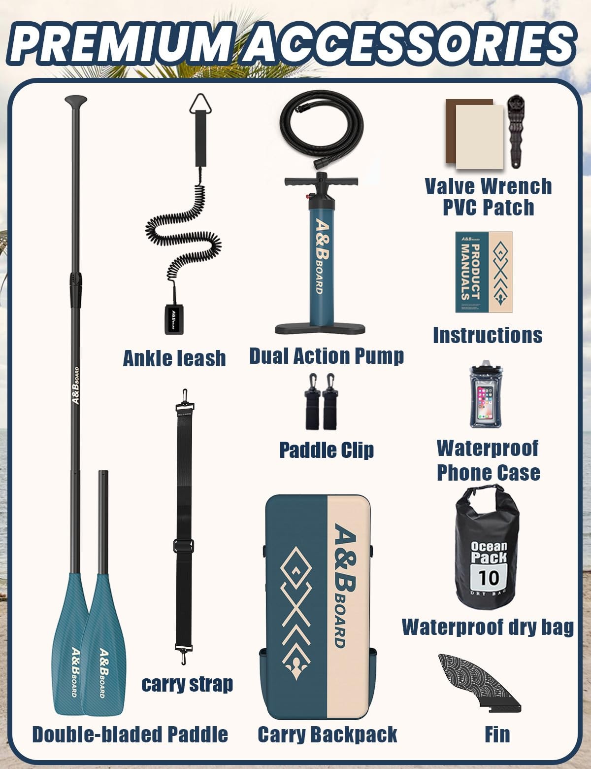 ABBOARD Inflatable Stand Up Paddle Board 11 Ft Extra Wide Fishing Paddleboard…