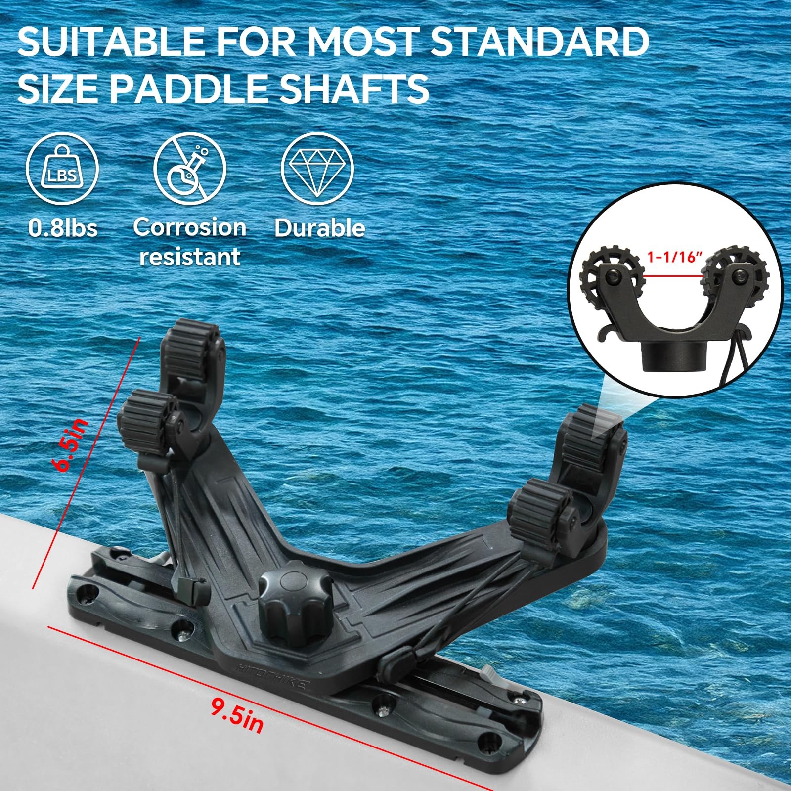 Kayak Paddle Holder Kayak Track Mount Accessories for Fishing, Doubleheader w…