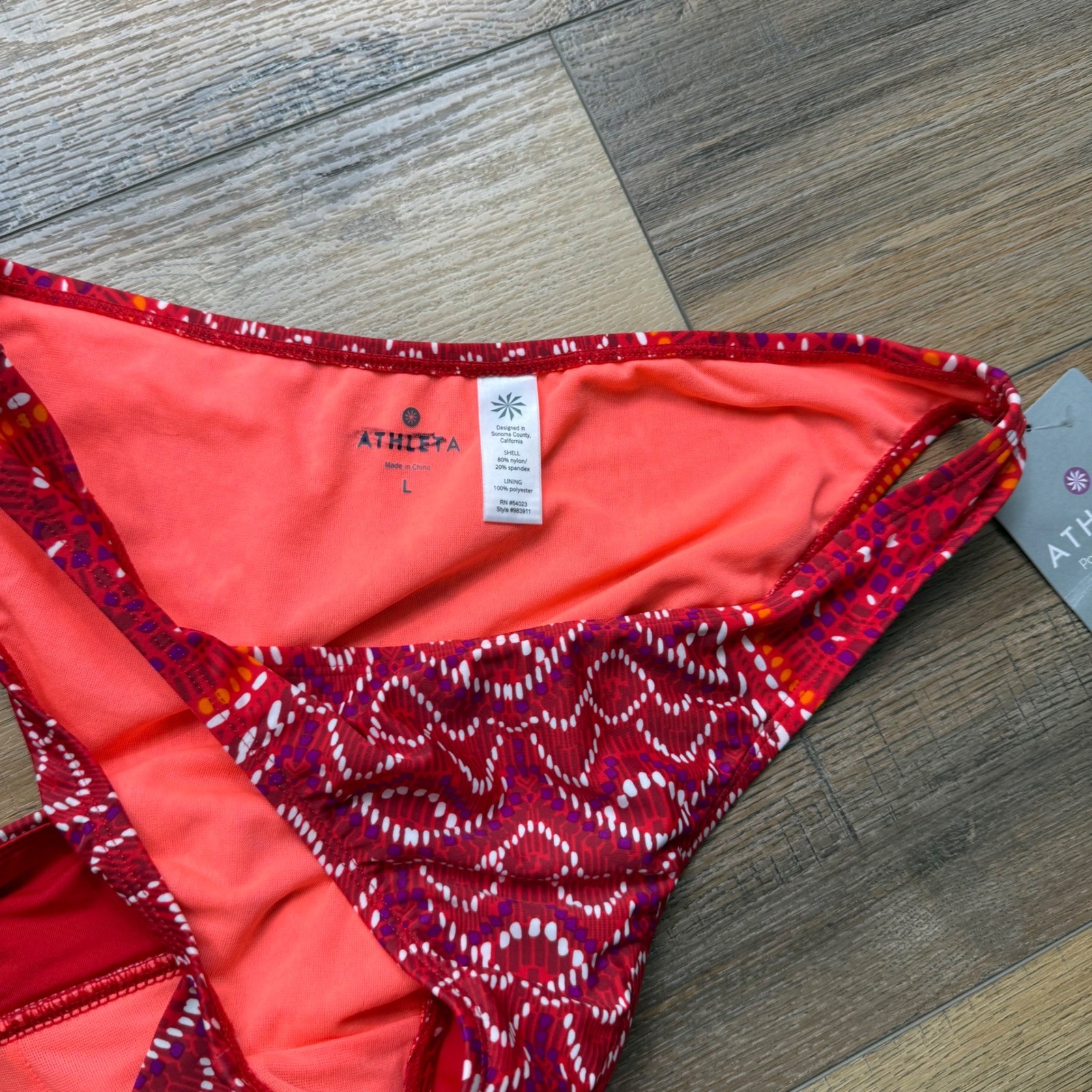 Athleta 3-piece Racer Back Top Bikini Bottom Boy Shorts Bottom Swim Suit Large