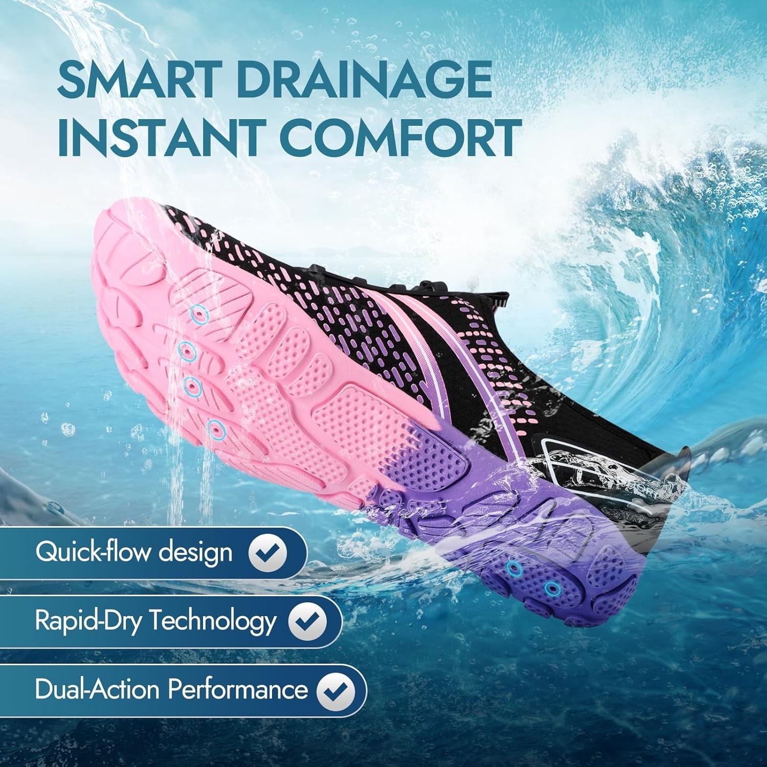 Hiking Barefoot Water Shoes for Women Men Beach Swim Aqua Pool River Quick Dr…