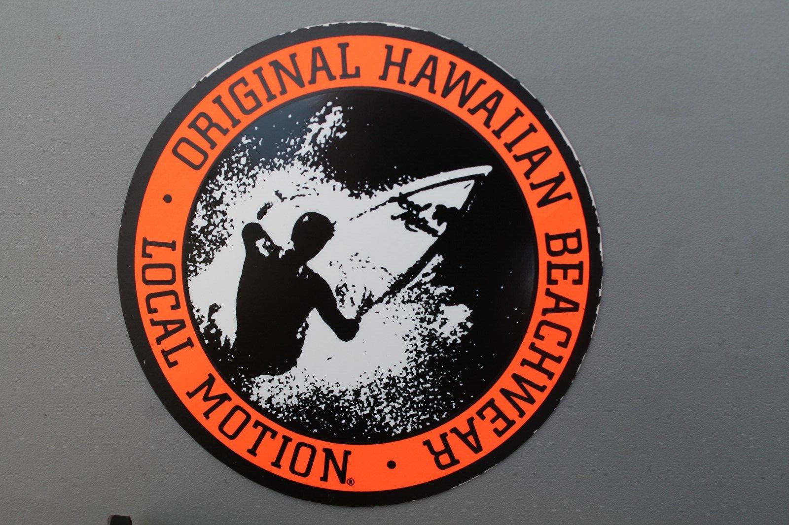 LOCAL MOTION Hawaii Neon Orange Surfboards LM2 OG 80’s Vintage Surfing STICKER