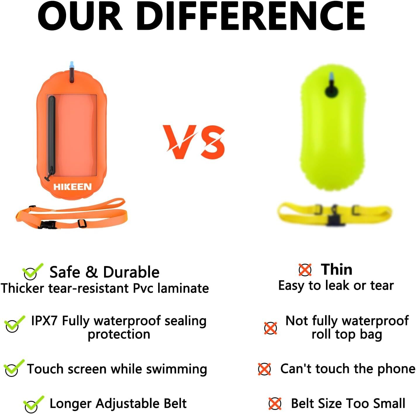 Swimming Buoy Tow Floats for Open Water Swimming, Swim Buoy Dry Bag Phone Case