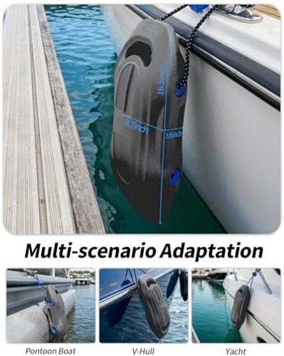 OCEANBROAD EVA Boat Fenders, 17″ x 8″ Boat Bumpers for Docking, with Quick-Lo…
