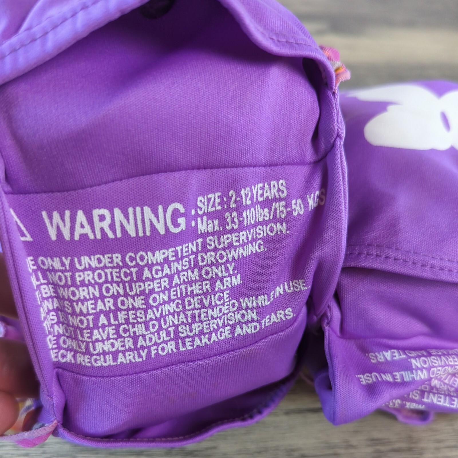 Speedo Water Wings Floaties Ages 2-12 Inflatable 33 – 110 Lbs Purple Never Used