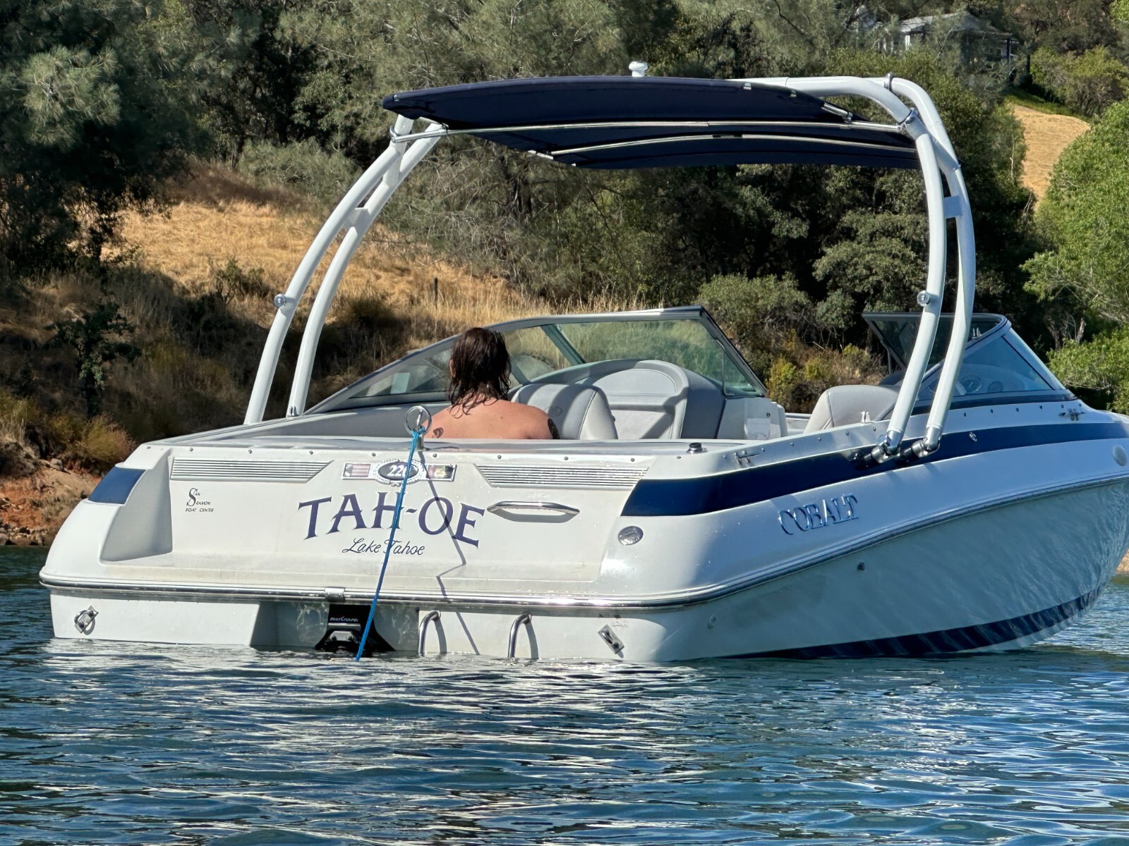 Reborn White Coated Launch Boat Wakeboard Tower Plus Pro Tower Bimini Top Pkg
