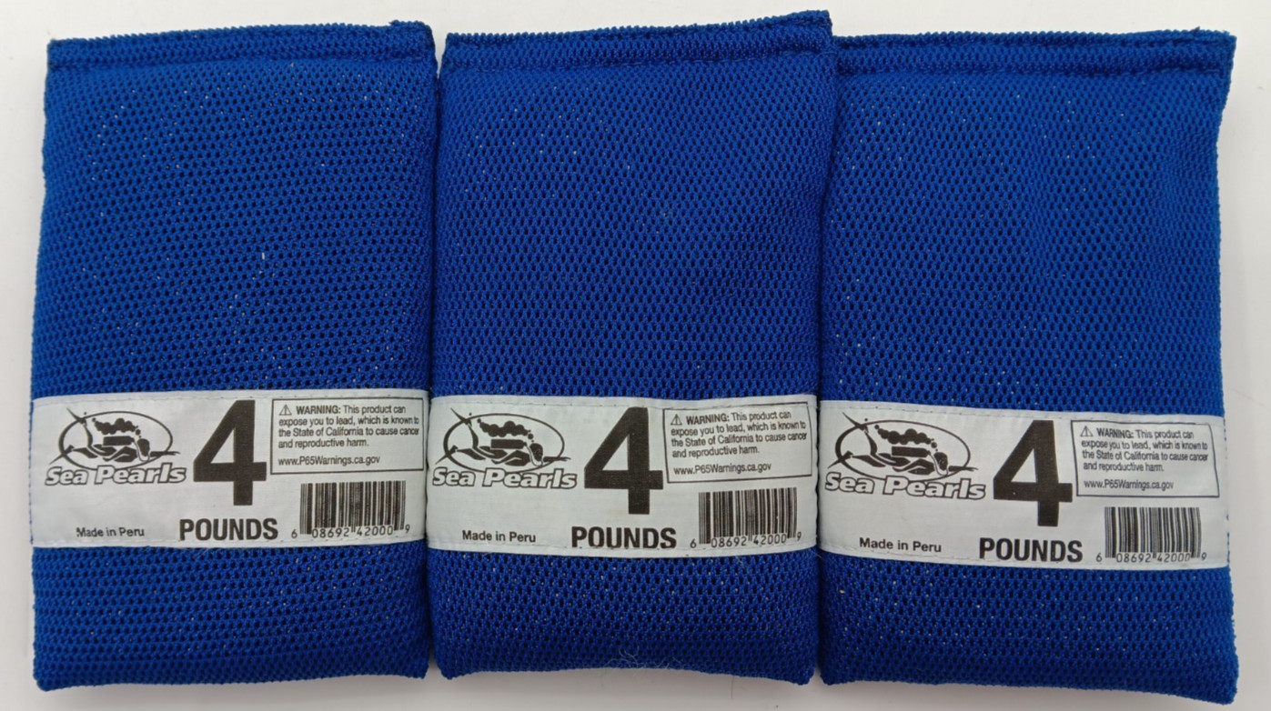 SEA PEARLS | 4 POUNDS | 3 PACK | BLUE | DIVING WEIGHTS