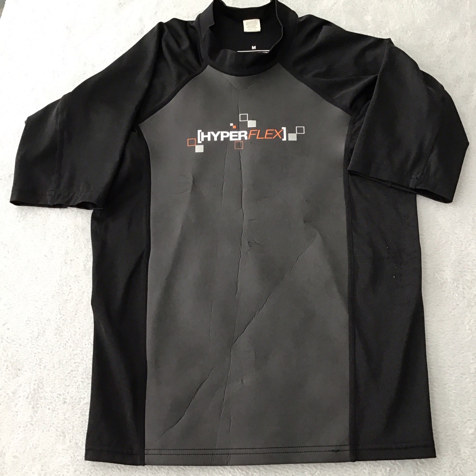 Hyperflex Short Sleeve Rash Guard Black Men’s Swim Top Size M