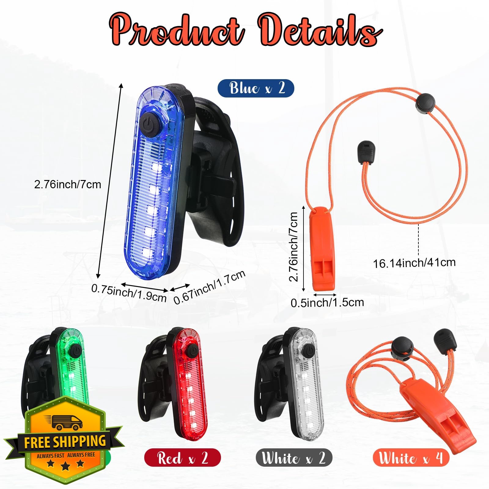 Tellegloww Bright 8 Pack Kayak Lights