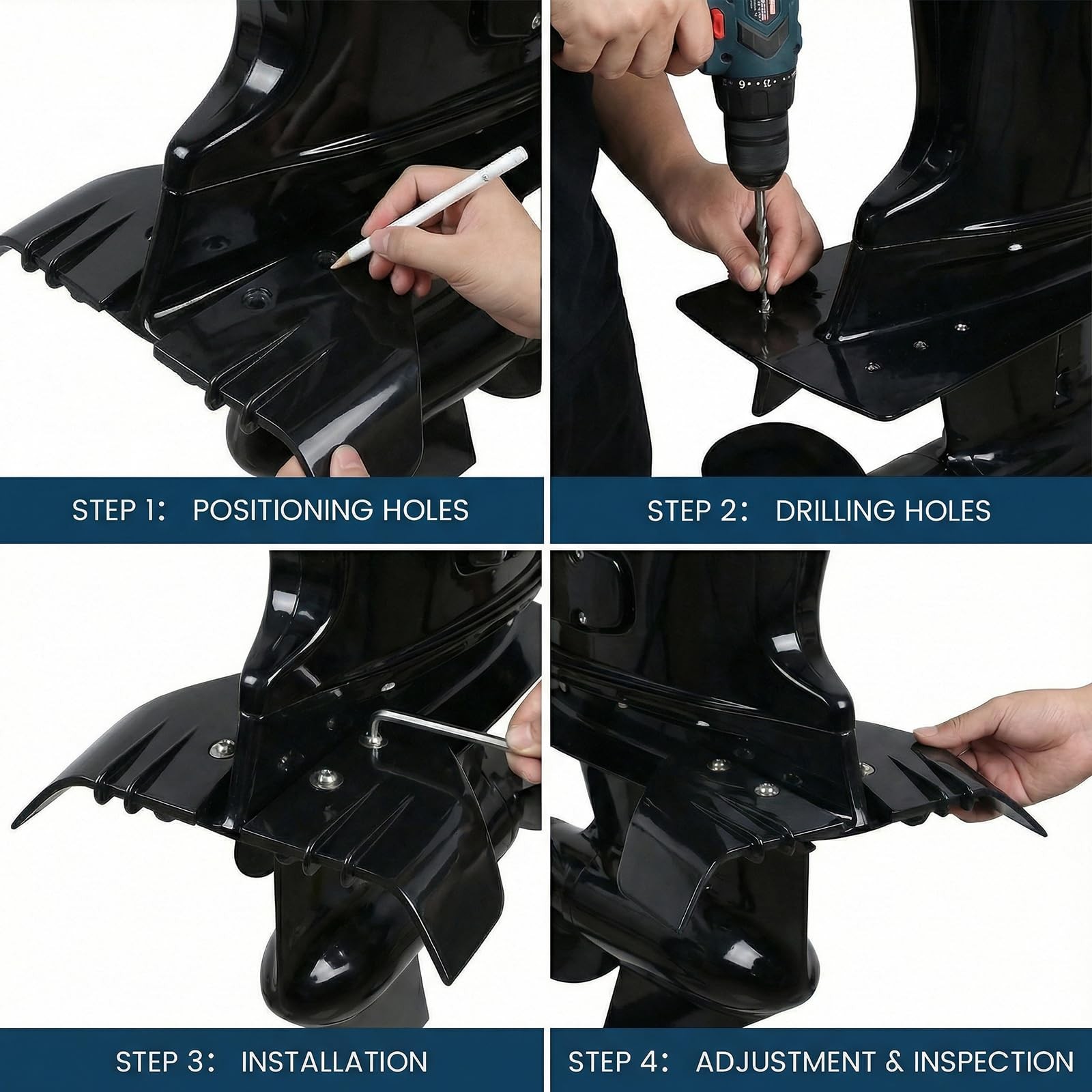 Universal Whale Tail Hydrofoil Stabilizer Fin Kit for Outboard & Stern Drive