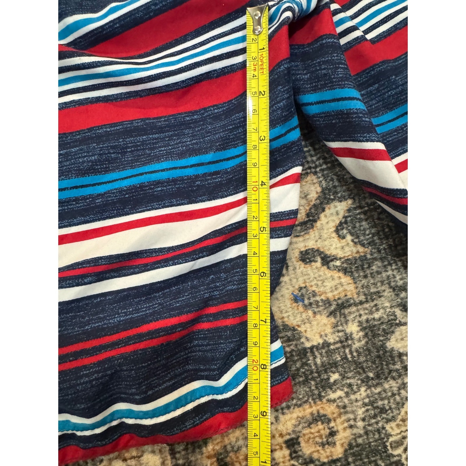 Old Navy Mens XL Swim Trunks Striped Board Shorts Red Blue White Drawstring