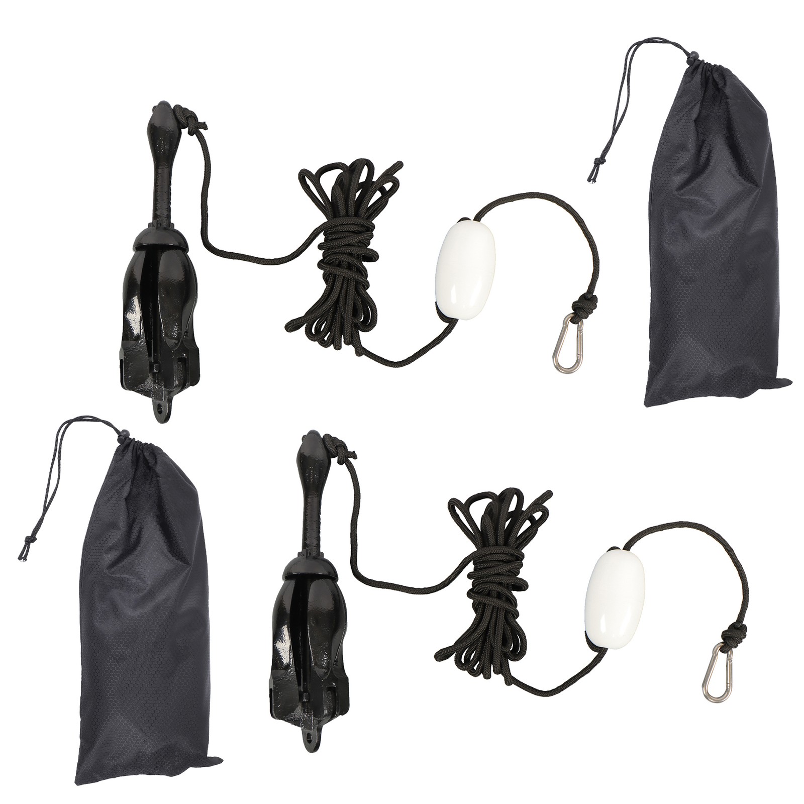 2× Portable Folding Marine Anchor Kit PWC Raft Boat Kayak Canoe Fishing Jet Ski