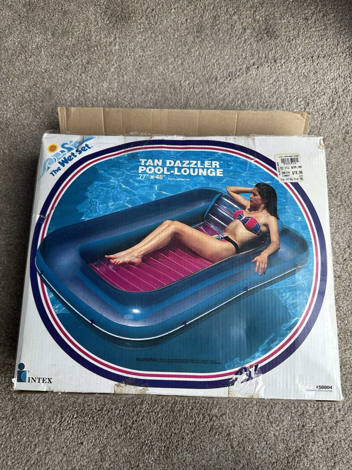 New VTG 1997 Intex Wet Set Premium Tan Dazzler Pool Lounge #58804 77″X48″