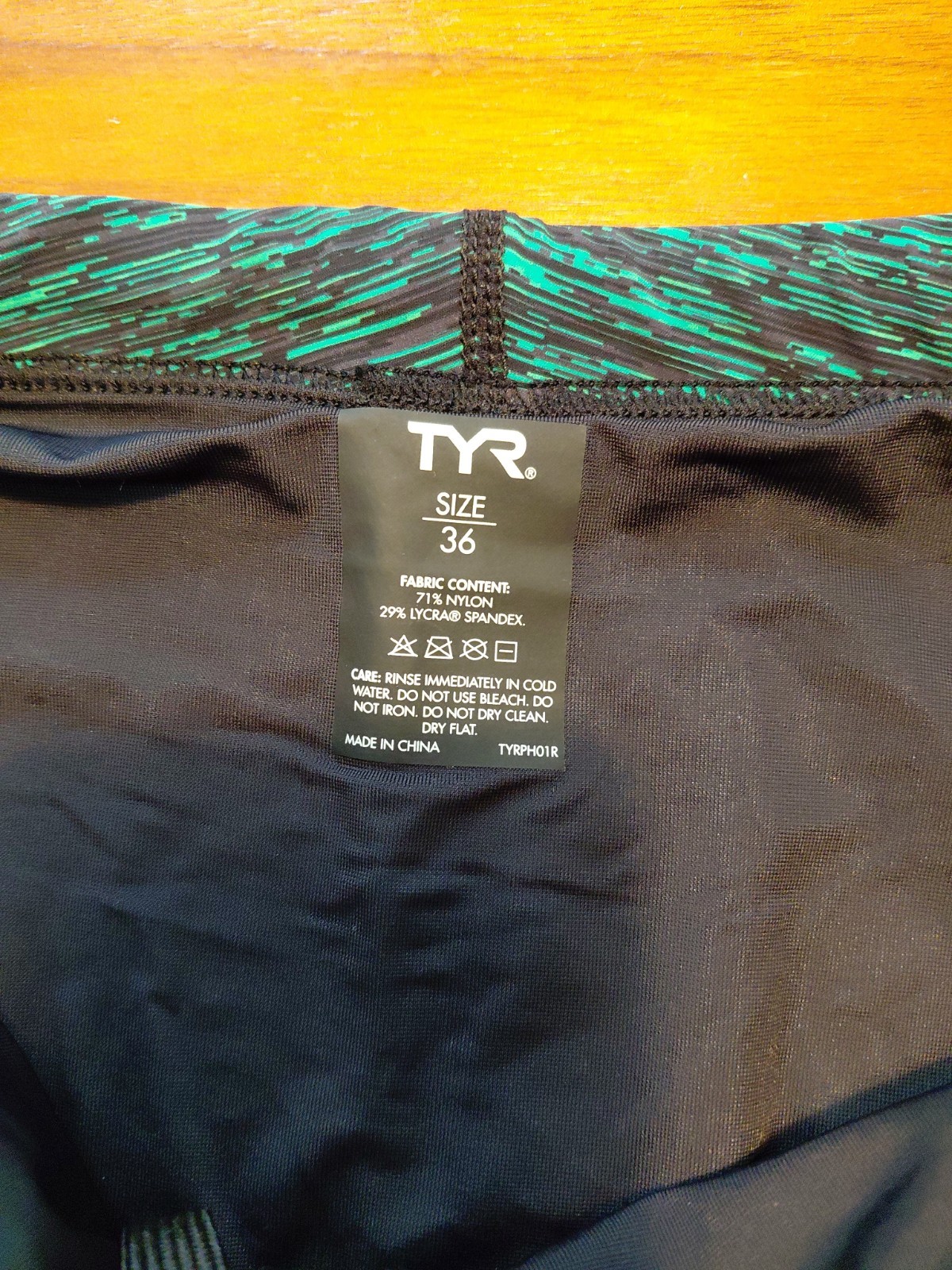 TYR Mens Thresher Baja Jammer Green FINA Approved Size 36
