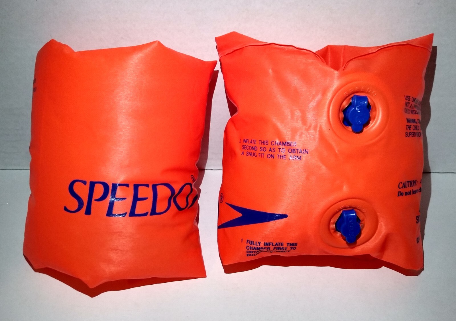 Speedo ORANGE Inflatable Arm Bands Kids Swim Floaties Wings Authentic age 2 – 12