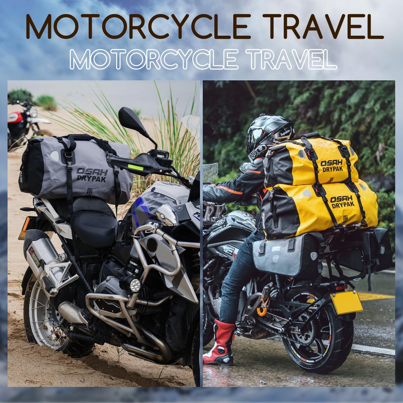 Waterproof Duffel Bag – Motorcycle Dry Tail with 25L, Carbon Fibre