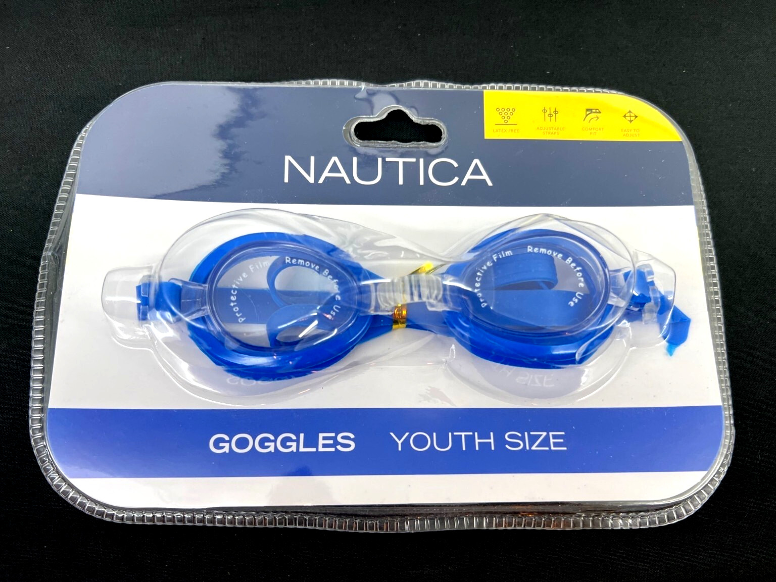 Nautica Youth Size Swim Goggles With Adjustable Strap & UV Protection
