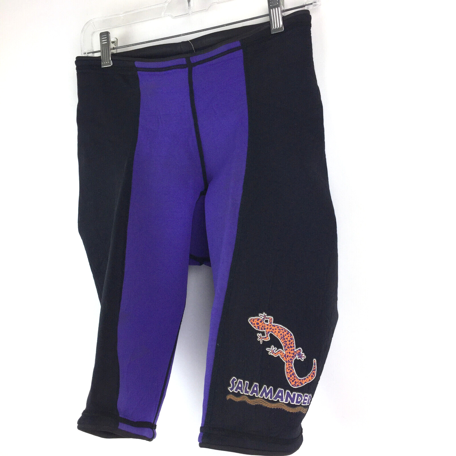 Vtg Salamander Mens Medium Purple Black Neoprene Watersport Shorts Swim Bottoms