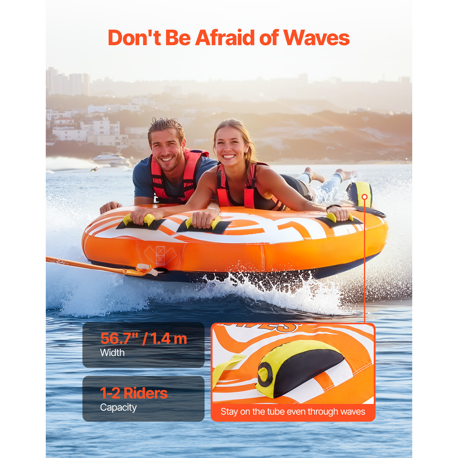 Towable Tube for Boating 1-2 Riders Boating Tubes Towable Water Sport