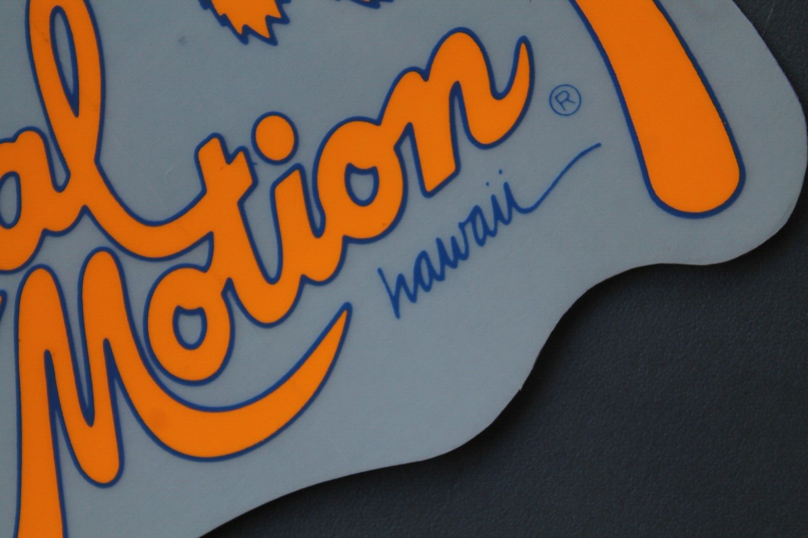 LOCAL MOTION Hawaii Surfboard Clear Neon Orange LM3 80’s Vintage Surfing STICKER