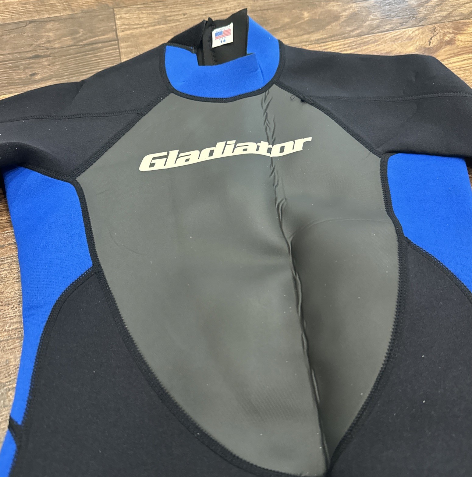 Gladiator Full Wetsuit – Youth Kids – 14 Black Gray Blue Surf Water Sports PWC