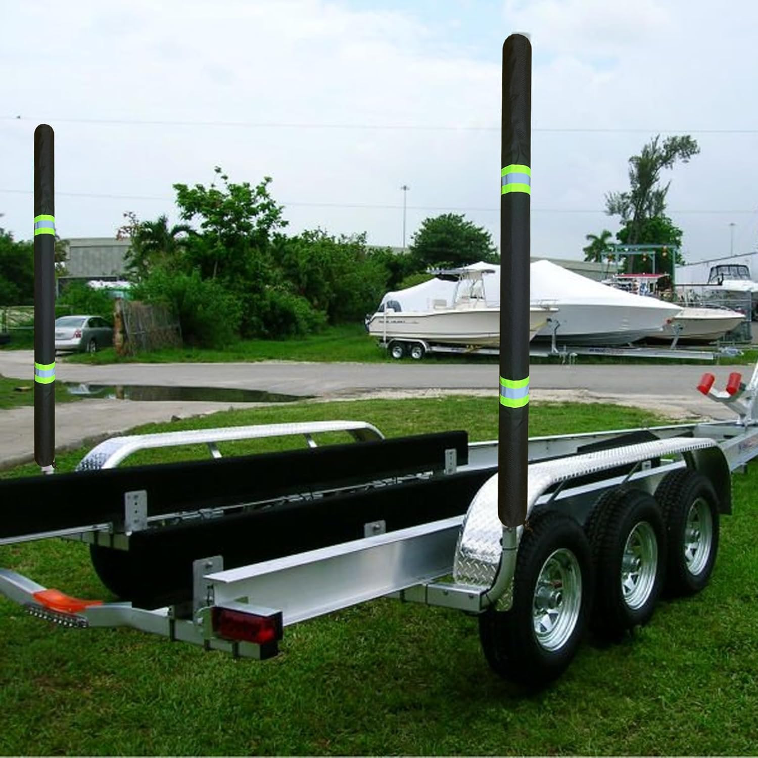 36 Inch Thickened Foam Boat Trailer Guide Pole Pad and Cover with Capped End and