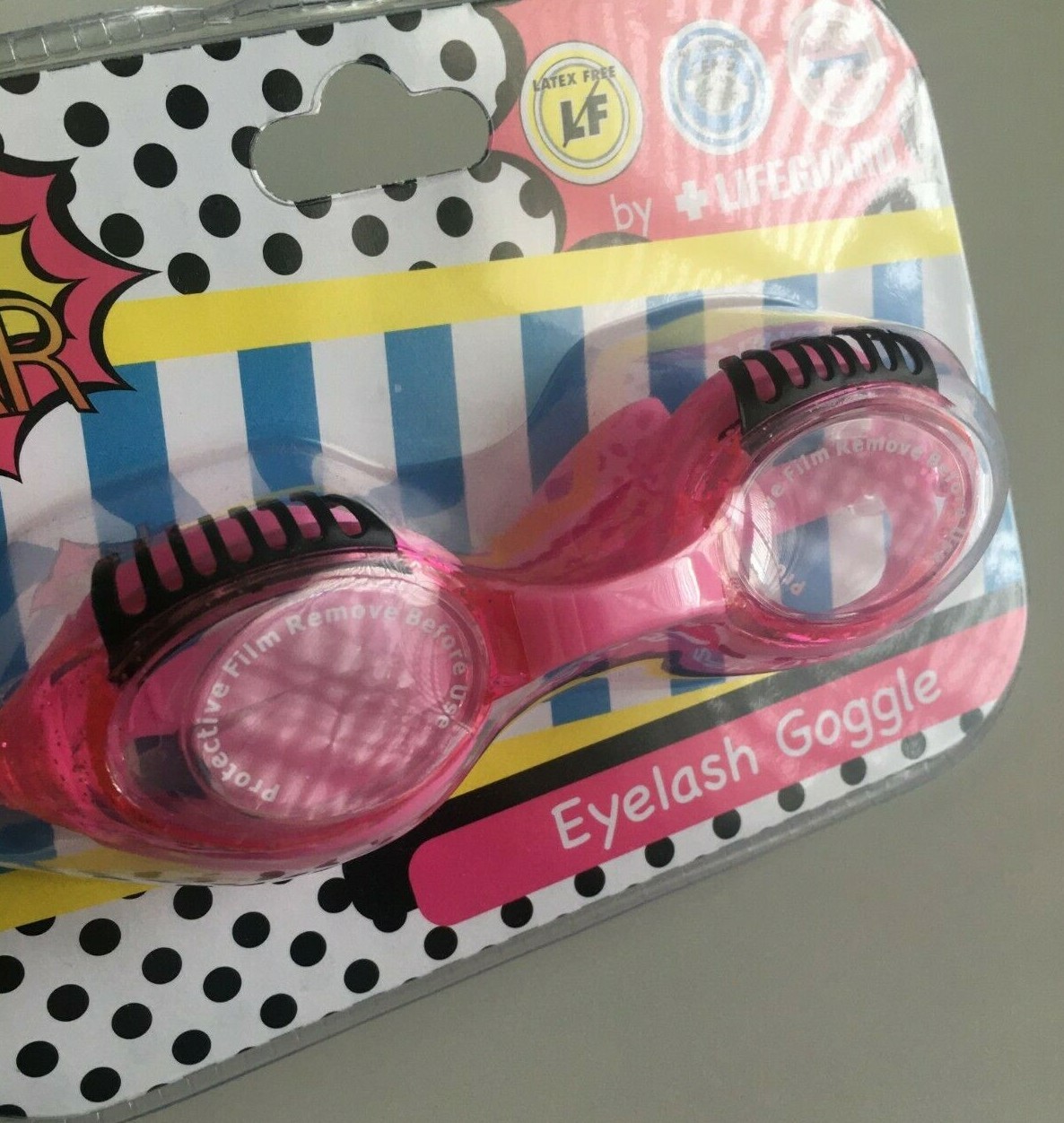 Pink Swim Goggles Fun Eyelash Latex Free Polycarbonate Lens PVC Strap Swimwear