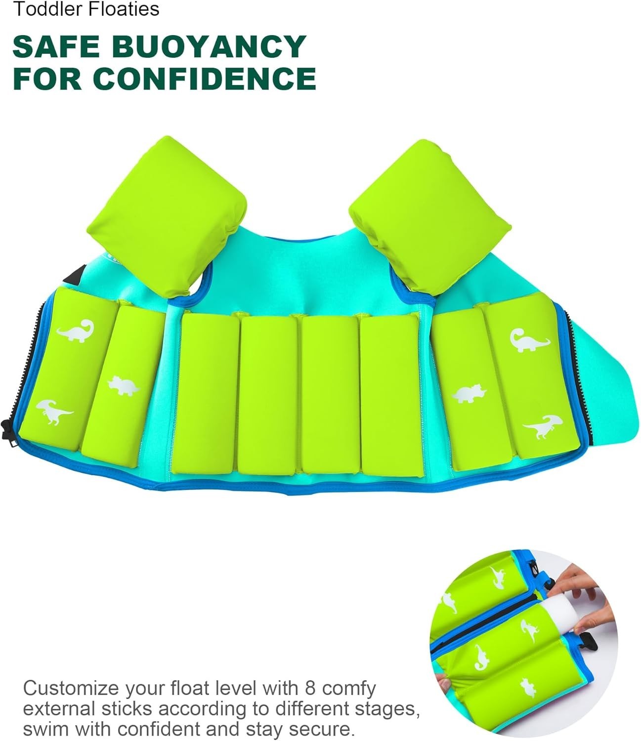 Toddler Swim Vest 20-30-50-70 Pounds, Kids Pool Floaties for 1-2-3-5-7-9 Years