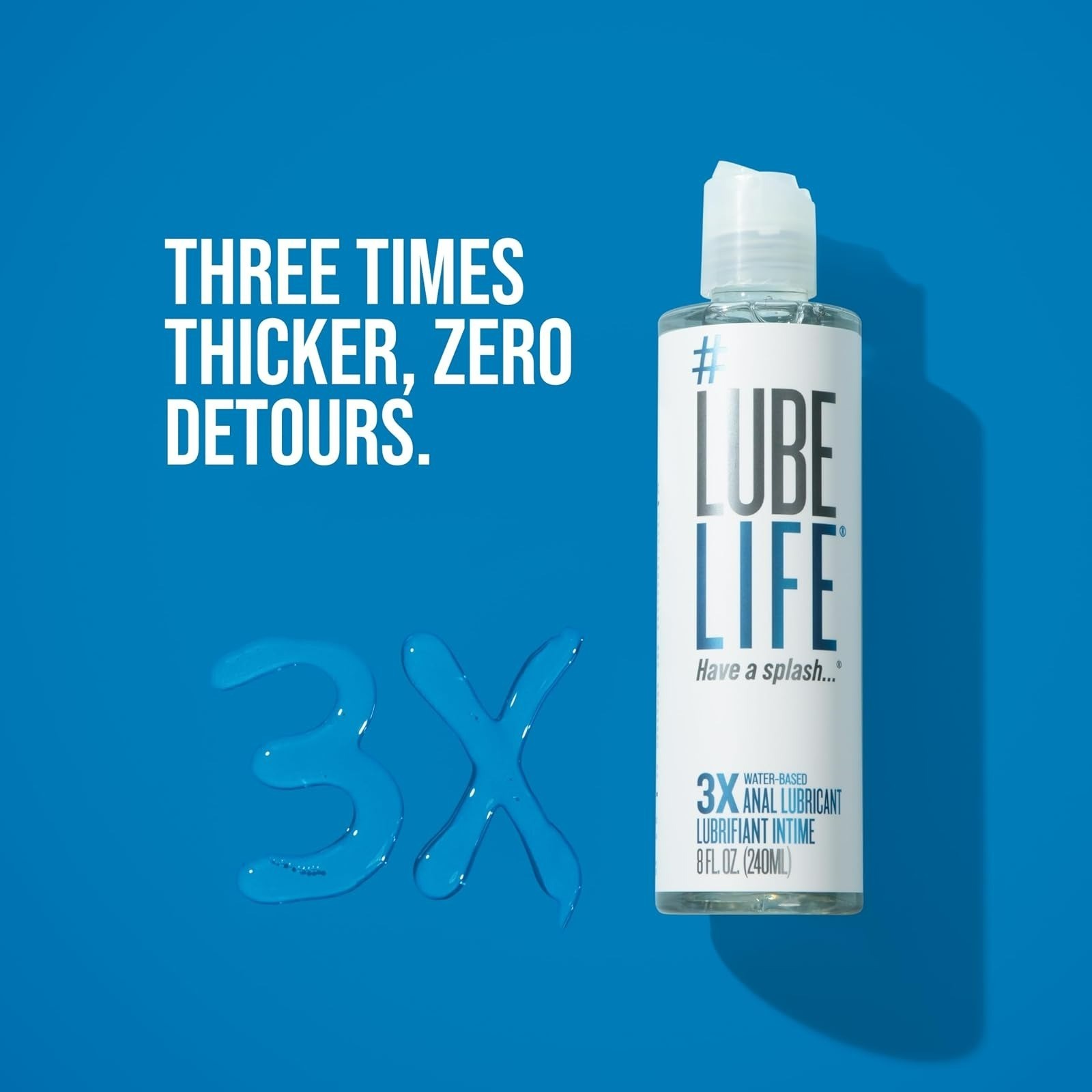 Lube Life 3X Anal Lube – Extra Thick Water Based Personal Lubricant 8 Fl Oz